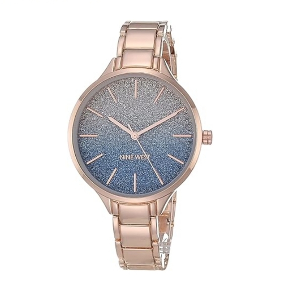 Women's Crystal Accented Bracelet Watch Rose Gold - Picture 6 of 7